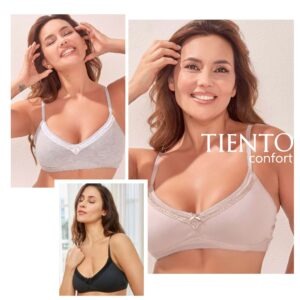 SOUTIEN CONFORT TAZA DOBLE SIN ARCO DE ALGODON LYCRA® Y PUNTILLA