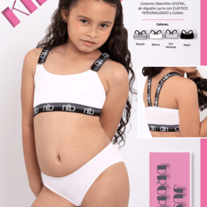 TOP EN ALGODON LYCRA CON CULOTTE Y ELASTICO PERSONALIZADO.