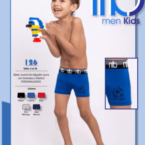 BOXER DE ALG-LYCRA JUVENIL CON ESTAMPA Y ELASTICO PERSONALIZADO