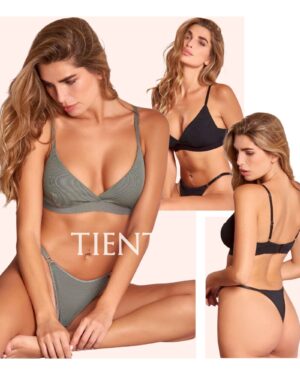 CONJUNTO TOP CRUZADO CON TAZA FORRADA Y TANGA LESS DE MORLEY