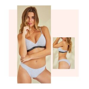 CONJUNTO CON TOP CRUZADO TAZA DOBLE Y VEDETINA DE ALGODON Y LYCRA