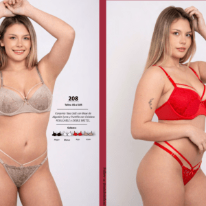 CONJUNTOT TASA SOFT CON BASE Y COLALESS DE ALGODON LYCRA REGULABLE CON PUNTILLA