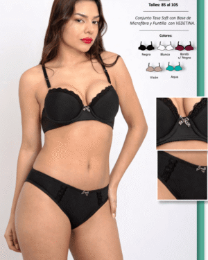 TASA SOFT MICROFIBRA Y PUNTILLA CON COLA LESS.