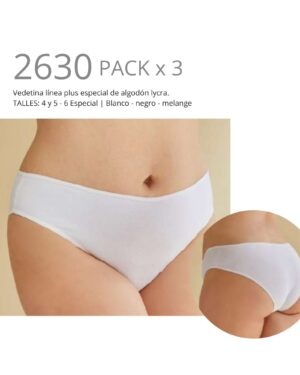 PACK X 3 VEDETINA ESPECIAL ALGODON Y LYCRA