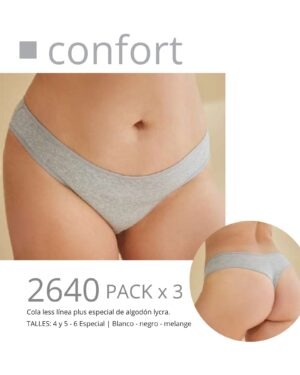PACK X 3 COLA LESS ESPECIAL ALGODON Y LYCRA