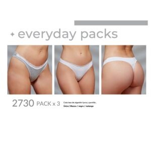 PACK X 3 COLA LESS ALGODON Y LYCRA CON PUNTILLA