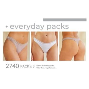 PACK X 3 COLA LESS MICROFIBRA CON PUNTILLA