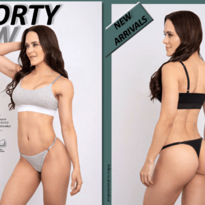 CONJUNTO TOP CON DE ALG LYCRA CON ELASTICO PERSONALIZADO Y COLA LESS REGULABLE