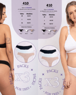 COLA LESS EN ALGODON CON LYCRA LISA CLASICA Talle M