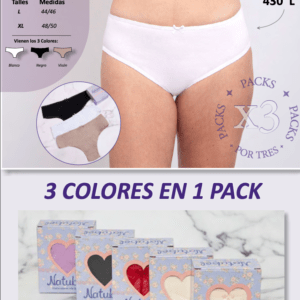 CULOTTE EN ALGODON CON LYCRA LISO CLASICO Talle L