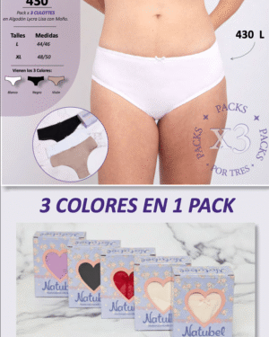 CULOTTE EN ALGODON CON LYCRA LISO CLASICO Talle L