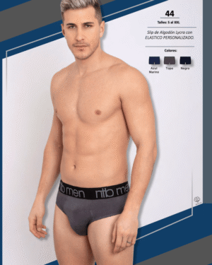 SLIP DE ALG-LYCRA CLASICO LISO CON ELASTICO PERSONALIZADO