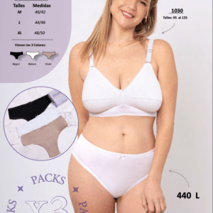 CULOTTE LESS EN ALGODON CON LYCRA LISO CLASICO Talle XL