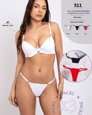 COLA LESS EN ALGODON CON LYCRA Y PUNTILLA, REGULABLE