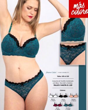 TASA SOFT CON BASE. DOBLE PUNTILLA Y COLA LESS. TALLES ESPECIALES