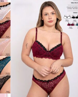 TASA SOFT CON BASE. DOBLE PUNTILLA Y COLA LESS. TALLES ESPECIALES