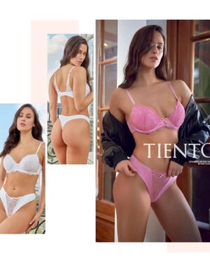 CONJUNTO TAZA SOFT Y COLA LESS DE MICROFIFRA Y PUNTILLA