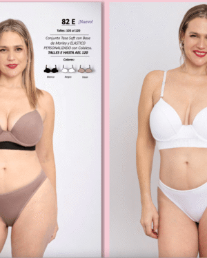 CONJUNTO TASA SOFT CON BASE DE MORLEY ELASTIZADO CON ELASTICO PERSONALISADO Y COLA LESS.