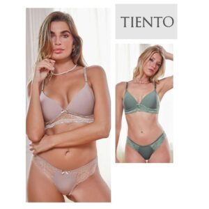 CONJUNTO TAZA SOFT TRIANGULO Y COLA LESS MICROFIBRA Y PUNTILLA