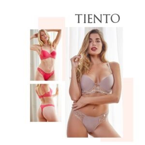 CONJUNTO TAZA SOFT SIN PUSH UP Y COLA LESS DE MICRO Y PUNTILLA