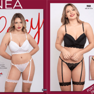 TASA SOFT TIPO CORSETTE DE MICROFIBRA Y ENCAJE CON CULOTELLES Y PORTA LIGAS DESMONTABLE.