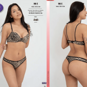 CONJUNTO TASA SOFT CON BASE DE ALG-LYCRA Y COLA LESS. EN ANIMAL PRINT, TALLES ESPECIALES