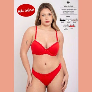 TASA SOFT CON BASE EN ALG-LYCRA CON PUNTILLA Y COLA LESS