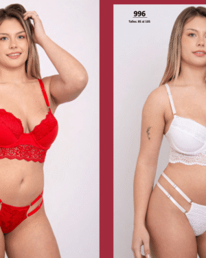 CONJUNTO DE TASA SOFT CON BASE, ALGODON,LYCRA Y PUNITLLA - COLA LESS REGULABLE DOBLE BRETEL