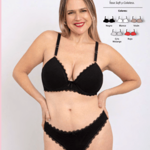 TASA SOFT CON BASE EN ALG-LYCRA CON PUNTILLA Y COLA LESS. TALLES ESPECIALES