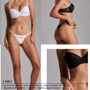 CONJ. TASA SOFT CON BASE DE PUNTILLA CON TANGA REGULABLE.