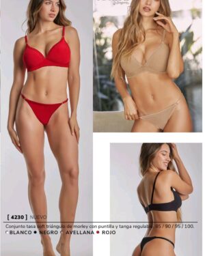 CONJ. TASA SOFT TRIANGULO DE MORLEY CON PUNTILLA Y TANGA REGULABLE