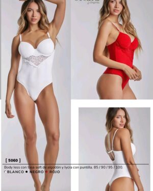 BODY LESS CON TASA SOFT DE ALGODON Y LYCRA Y PUNTILLA.