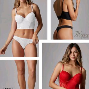 BUSTIER TASA SOFT DE PUNTILLA Y MICROFIBRA CON LESS.