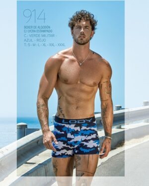 BOXER DE ALG. LYCRA ESTAMPADO CAMO DOT