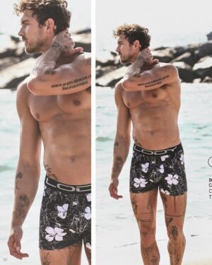 BOXER DE ALG.LYCRA ESTAMPADO FLOR BORDE (XXL/XXXL)