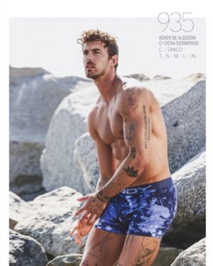 BOXER DE ALG.LYCRA ESTAMPADO OBSCURO.